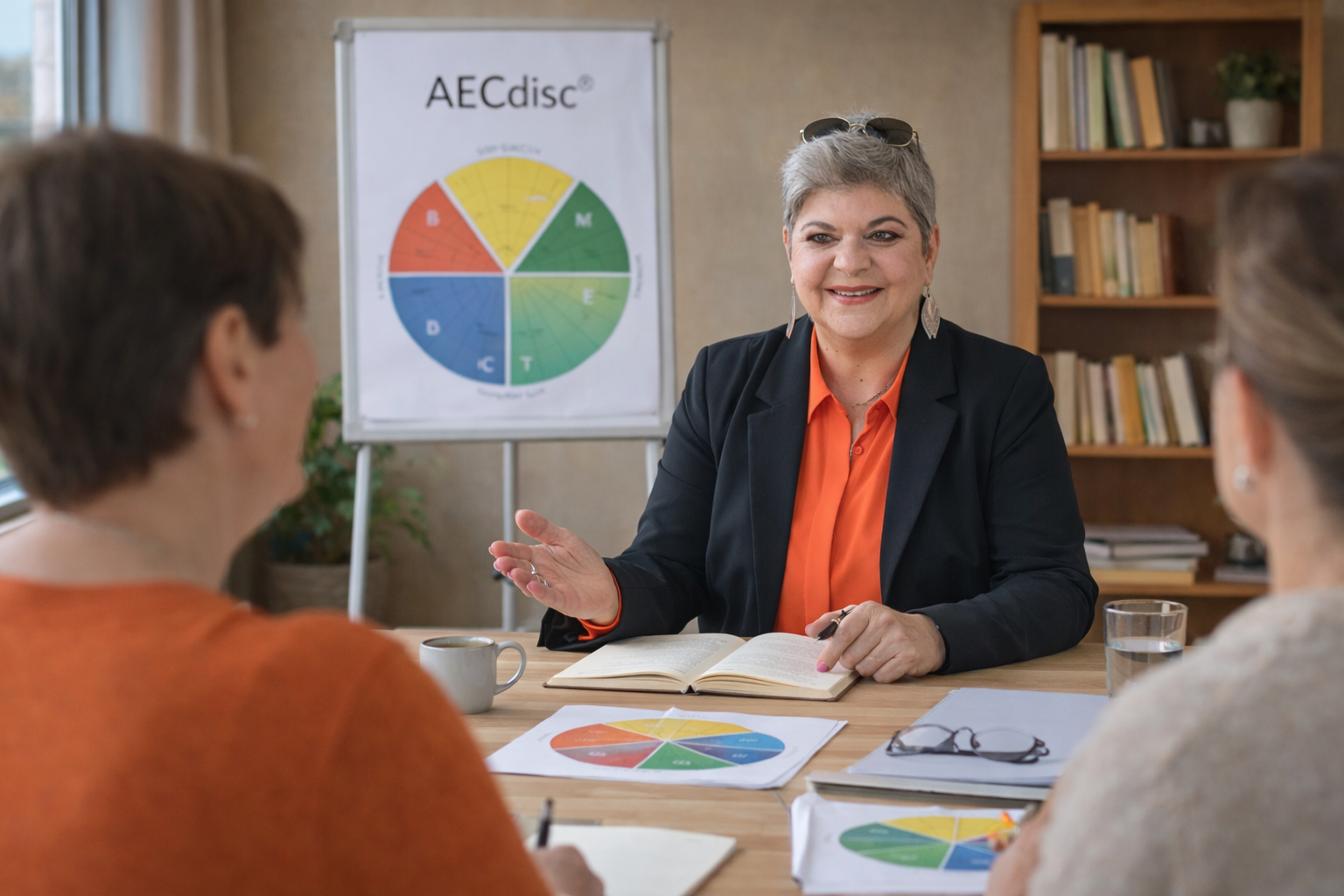Erfahrene weibliche Führungskraft reflektiert Entscheidungen im Büroalltag.
